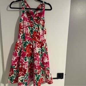 Vineyard Vines Floral Dress in Red, Pink, and Green